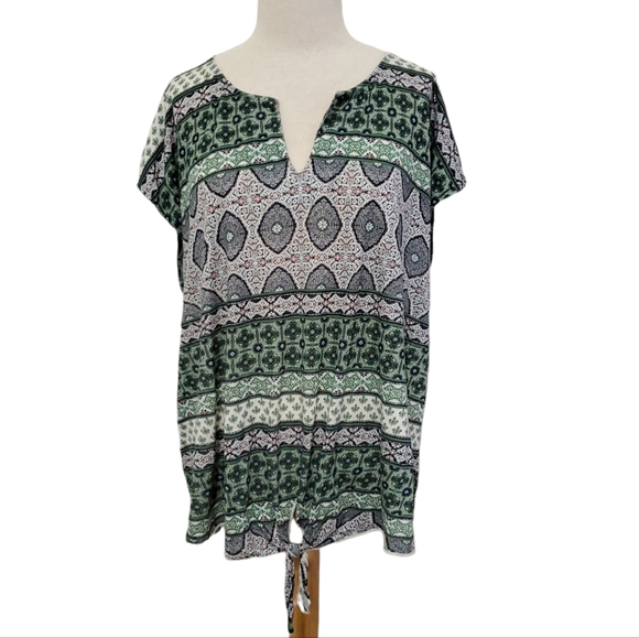 Lucky Brand Tops - Lucky Brand Tie Bottom Short Sleeve Top